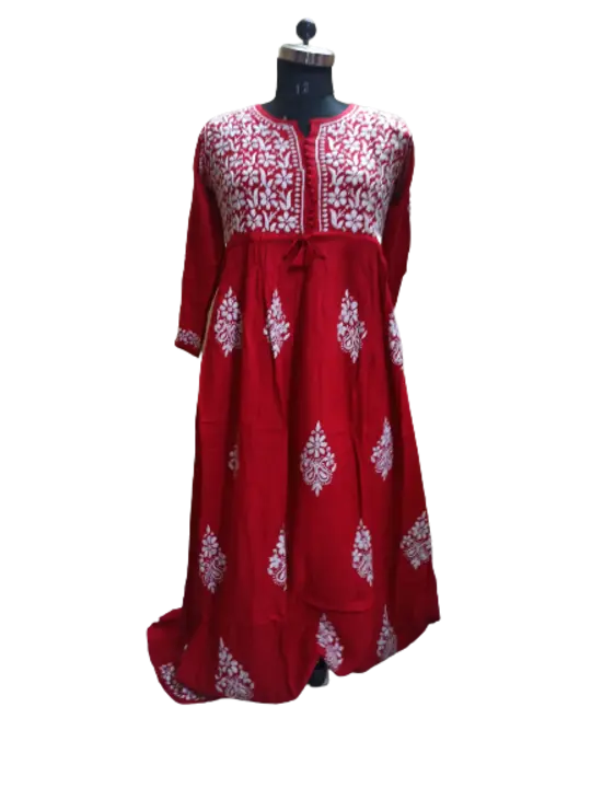 MUDOL CHIKAN GOWN uploaded by LUCKNOW HANDICRAFT WORKS on 3/1/2023
