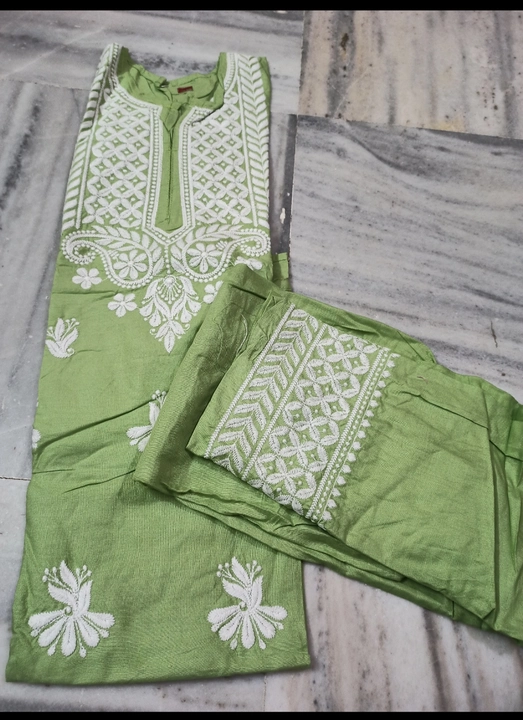 Rayon Chikan plazo set uploaded by LUCKNOW HANDICRAFT WORKS on 3/1/2023