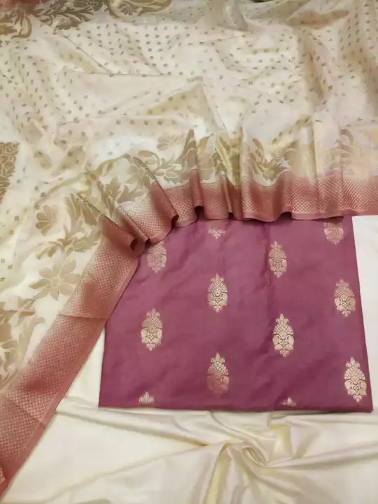 Banarasi Pure Chanderi Silk Dyble Suit uploaded by business on 3/1/2023