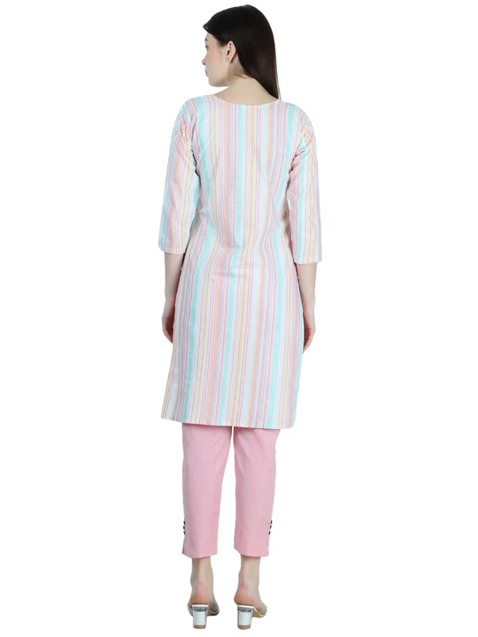 Kurti Pant Set Khadi Cotton Multi Pink for Female 1001 uploaded by Tannu Trends on 3/1/2023