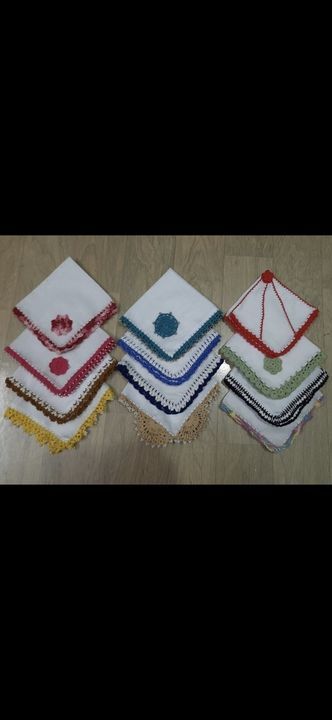 Crochet handkarchef...all different design n price.. uploaded by business on 2/23/2021