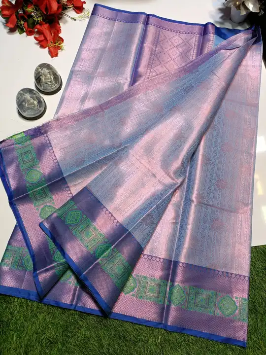 Tissue saree uploaded by Sid Textile on 3/1/2023