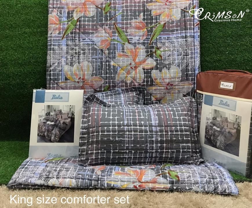 *KING SIZE COMFORTER SETS BY CRIMSON*
* ITALIA KING SIZE COMFORTER SETS* 
1 Bedsheet
2 Pillow covers uploaded by home decor  on 2/23/2021