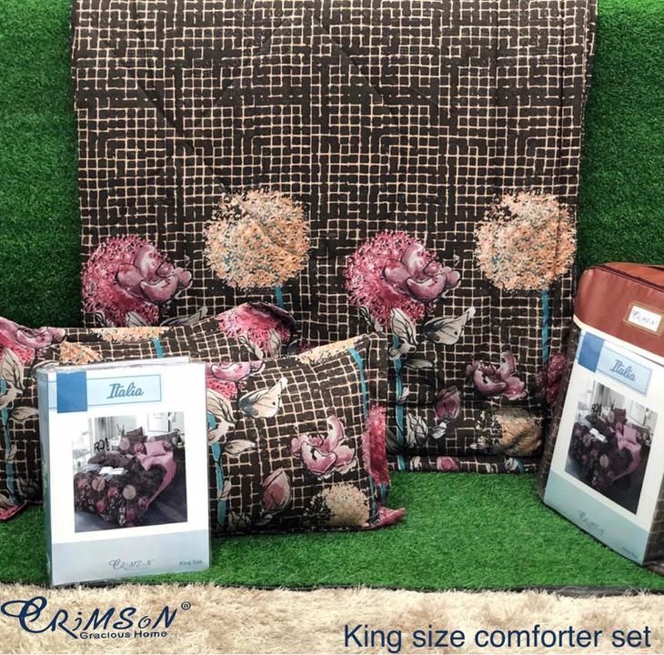 *KING SIZE COMFORTER SETS BY CRIMSON*
* ITALIA KING SIZE COMFORTER SETS* 
1 Bedsheet
2 Pillow covers uploaded by home decor  on 2/23/2021