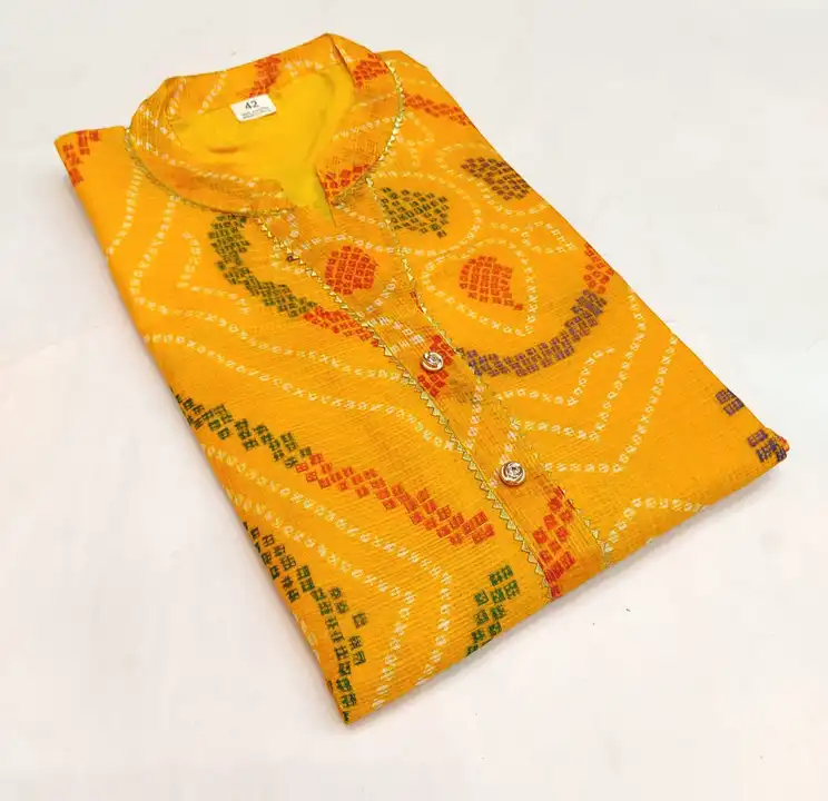 🍁 *KOTA DORIA KURTI* 🍁

❤️💚💛 🧡💛💚
Beautiful printed design 
Fabric - doria
With lining uploaded by Madhuban Apparels and Accessories on 3/1/2023