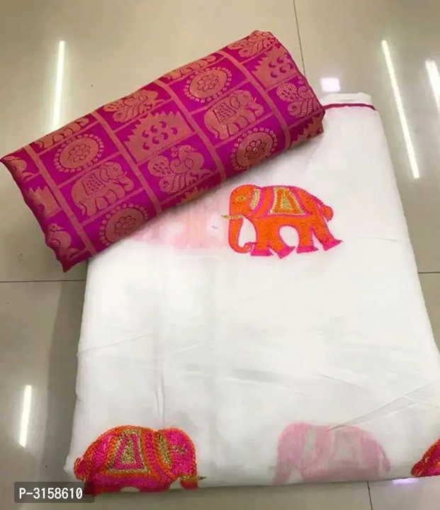 Handloom cotton saree with blouse piece uploaded by Titas collection on 3/1/2023