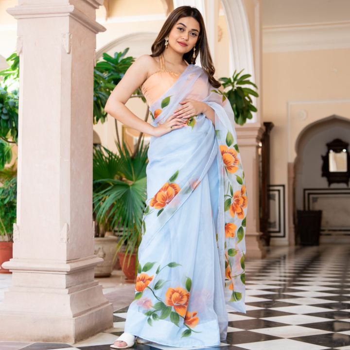 SAREE WITH SUPERB DIGITAL PRINT SAREE FOR PARTY WEAR uploaded by A star on 3/1/2023
