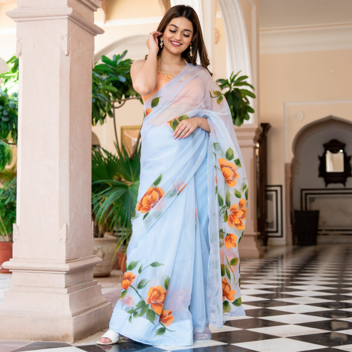 SAREE WITH SUPERB DIGITAL PRINT SAREE FOR PARTY WEAR uploaded by A star on 3/1/2023