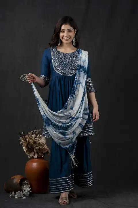 *-NEW LAUNCH*

*A beautiful Outfit - Rayon embroidered  Kurta with embroidery work  Paired with pepl uploaded by Mahipal Singh on 3/2/2023