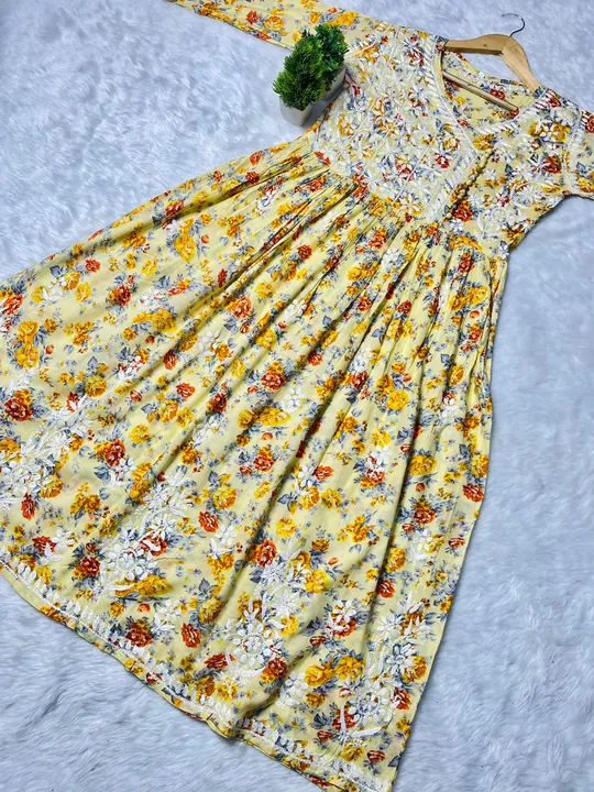 Malmal Chikankari Handwork Angharkha Gown  uploaded by The Lucknoweez 7319858017 on 3/2/2023