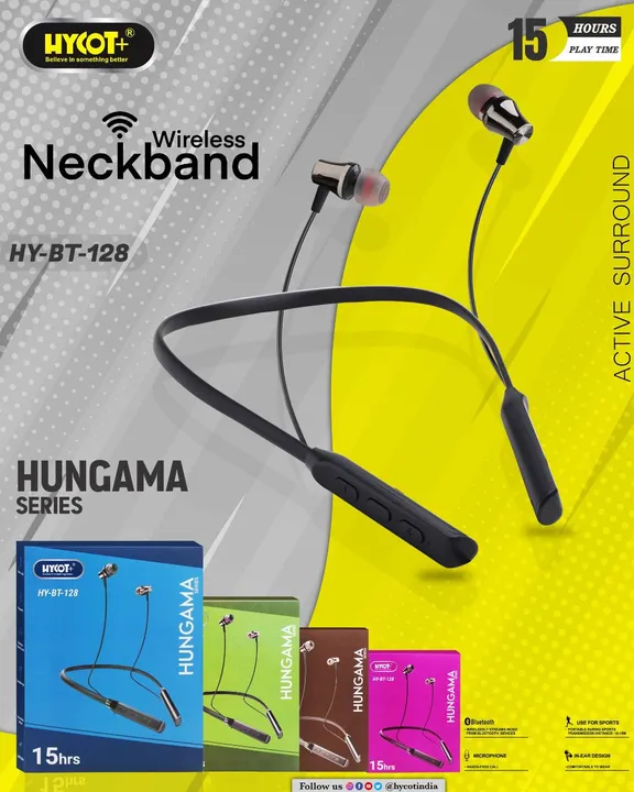 BT128 Hungama  Hycott+ neckband  uploaded by KPtech Mobile Accessories on 3/2/2023