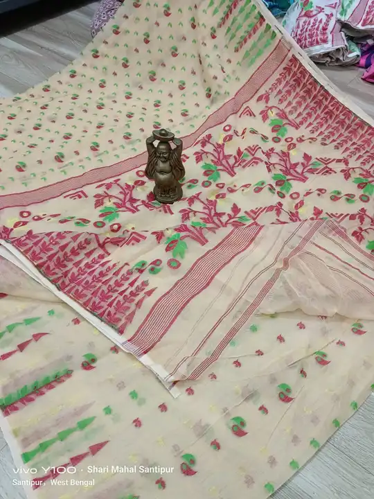 Cotton Gap Jamdani Saree uploaded by MonS Collection's  on 3/2/2023