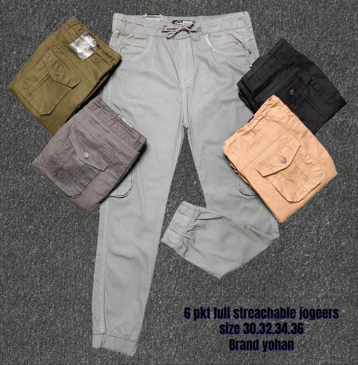 Product image of 6 pocket joggers with rib, ID: 6-pocket-joggers-with-rib-c20f11d9