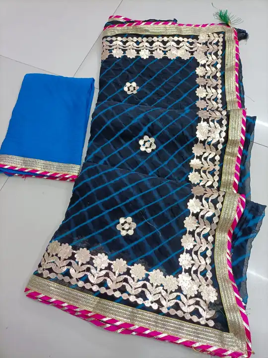 Lehriya saree uploaded by Gotta bandej manufacturer on 3/2/2023