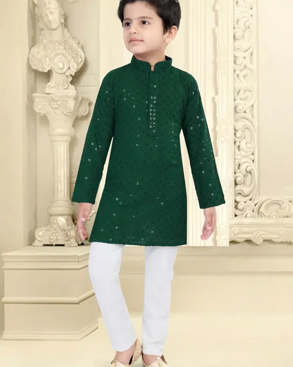 Boys Lakhnavi kurta payjama set    Fabrics - Soft Reyon  uploaded by Shubham Fashion on 3/2/2023