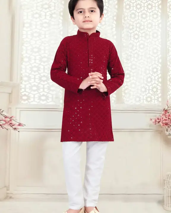 Boys Lakhnavi kurta payjama set    Fabrics - Soft Reyon  uploaded by Shubham Fashion on 3/2/2023