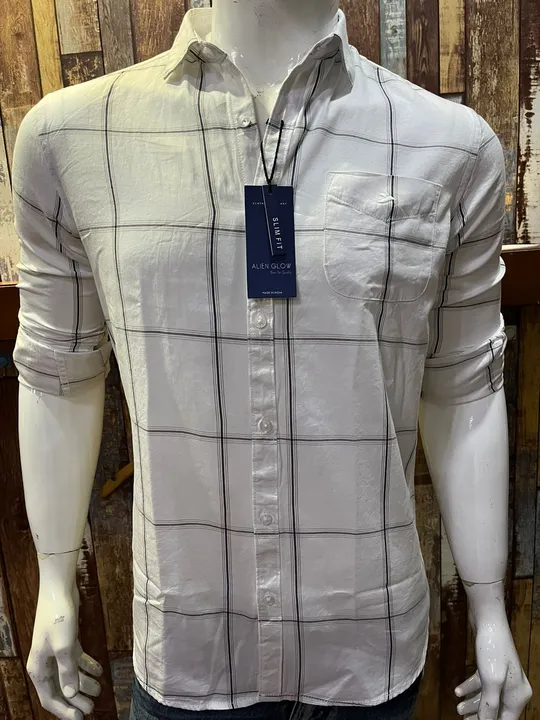 *💯% Original Branded Men’s Premium Full Sleeves Twill Checks Shirts*

Brand:*ALIEN GLOW®️[O.G]*
Fab uploaded by CR Clothing Co.  on 3/2/2023