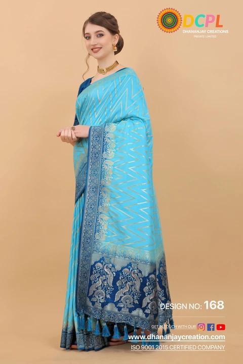 Cotton saree with blouse piece  uploaded by Dhananjay Creations Pvt Ltd. on 3/2/2023
