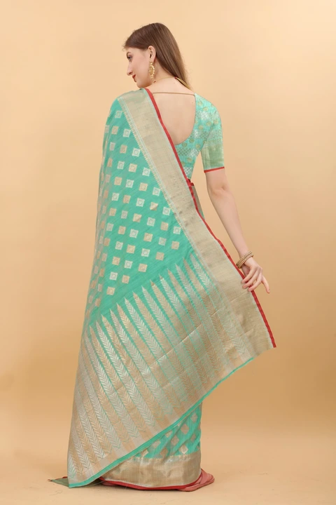 Beautiful cotton zari ji weaving saree  uploaded by Dhananjay Creations Pvt Ltd. on 3/2/2023