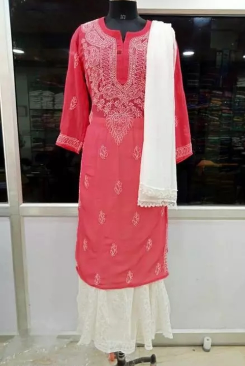Lucknowi chikankari suits  uploaded by Mahira Chikan Art on 3/2/2023