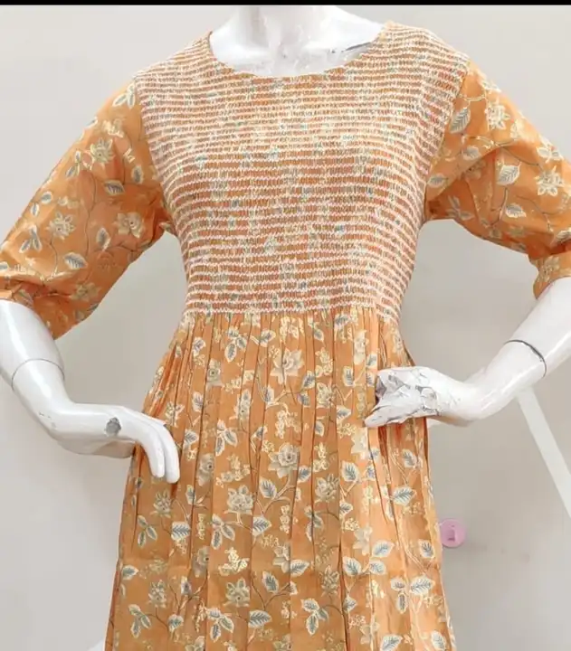 Jaipuri Cotton Kurti Gown uploaded by L & S GOODS CO on 3/2/2023