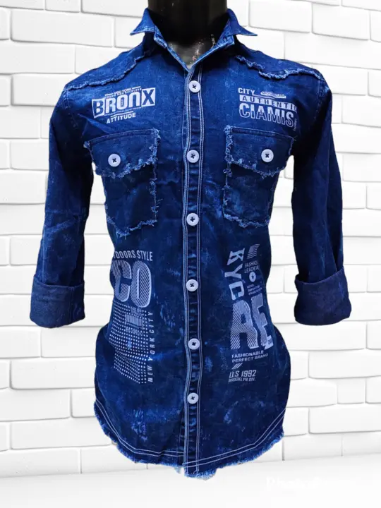 Cargo Double Pocket Ruf Look Denim Lycra Shirt For Men uploaded by Shiv Chawla Garments on 3/2/2023