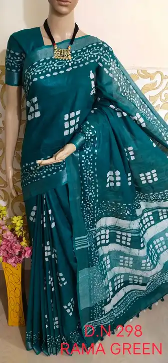 Linen cotton handloom sarees with batick print  uploaded by M S ANSARI HANDLOOM BRAND on 3/2/2023