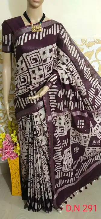 Linen cotton handloom sarees with batick print  uploaded by M S ANSARI HANDLOOM BRAND on 3/2/2023
