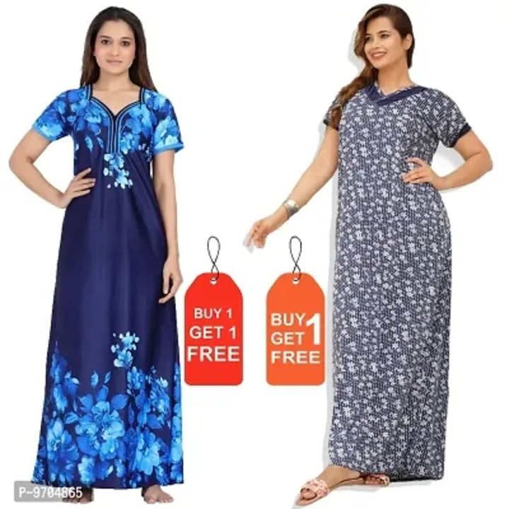 Stylish Fancy Satin Printed Nighty Combo For Women Pack Of 2
 uploaded by RAMESH SHOPPING SELAS CORPORATION on 3/2/2023