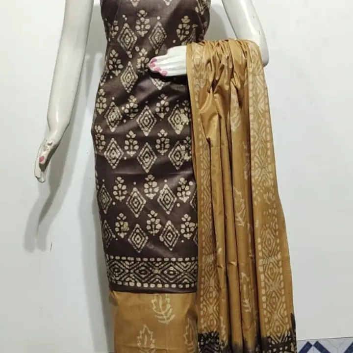 Dupion salab batik printed suit  uploaded by SAAD CREATIONS on 3/2/2023