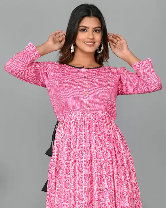 ✨Special Collection *Bagru Hand Block Printed shirt and fit and flair anarkali/long dress, uploaded by BAGRU COTTON HANDICRAFT  on 3/2/2023
