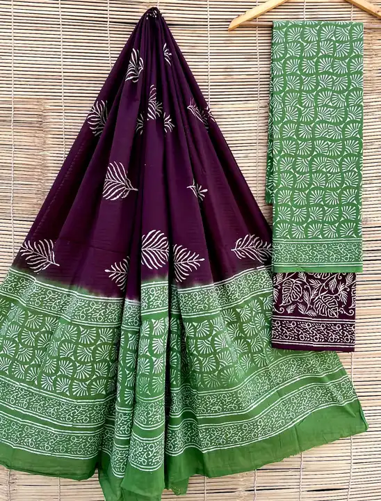 Hand block printed pure cotton suit with cotton mul mul dupatta. uploaded by The print house  on 3/2/2023