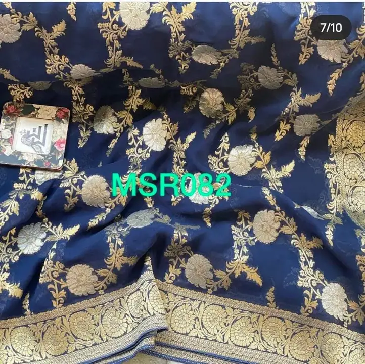 Banarasi fancy daybal Sami Georgette fabric uploaded by Bs_textiles7 on 3/2/2023
