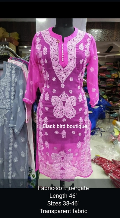 Lucknow's chicken kurta  uploaded by Black bird boutique on 3/2/2023