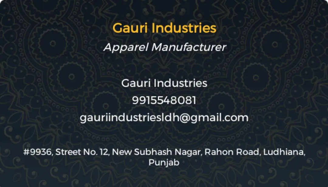 Visiting card store images of Gauri Industries