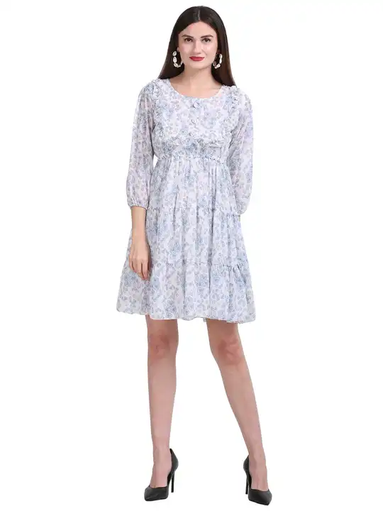 Georgette printed dress size M,L uploaded by New Star Business on 3/3/2023