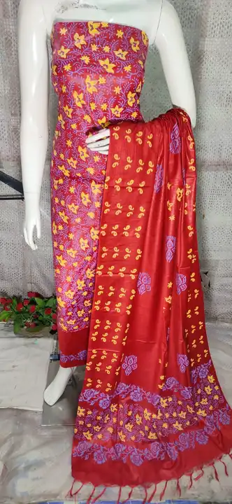Katan silk print suit pc  uploaded by Queen Silk on 3/3/2023
