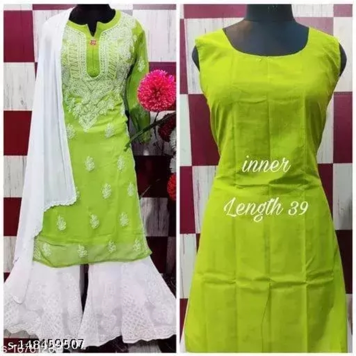 Lucknowi chikankari suits  uploaded by Mahira Chikan Art on 3/3/2023