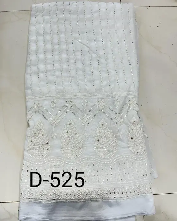 Fabric-viscose jorjet,lucknowi daman uploaded by Sakshi creation on 3/3/2023