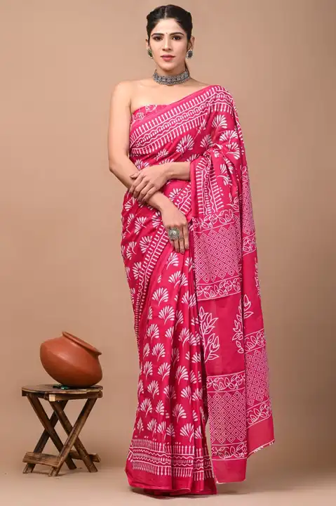 Cotton saree uploaded by Bagru crafts on 3/3/2023
