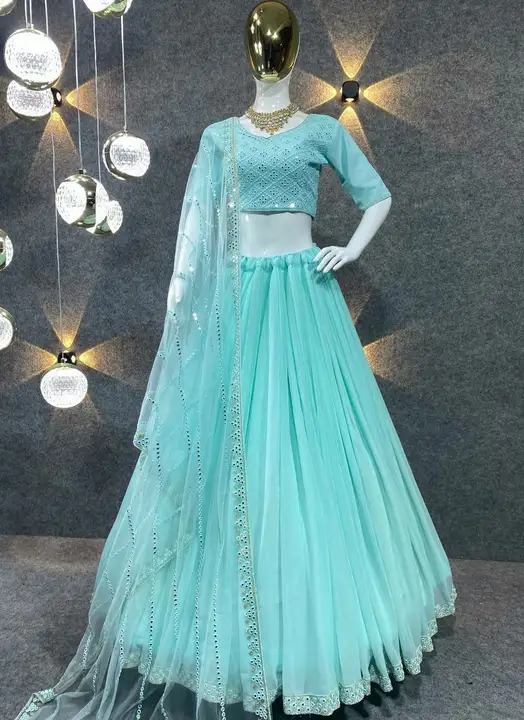 Blue Partywear Embroidered Attractive Lehnga  uploaded by Ashokawholesellarfashionstore on 3/3/2023
