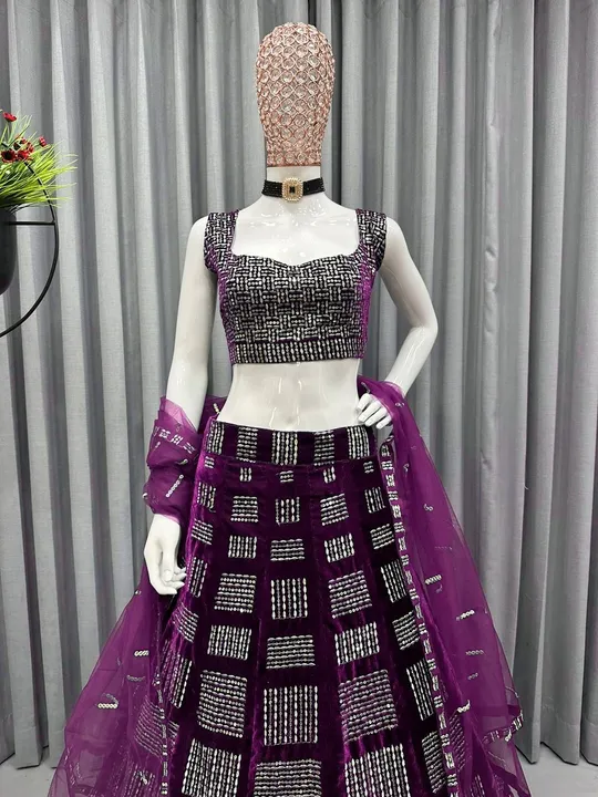 Presenting  New 6000 Series  Quality Ek level UP 

*Name * *Velvet outfit Lehngha Choli*

🦋*#Choli* uploaded by Ashokawholesellarfashionstore on 3/3/2023