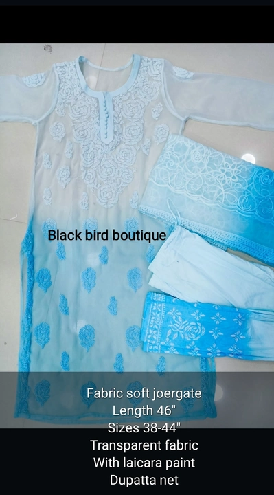 Lucknows chicken kurta  uploaded by Black bird boutique on 3/3/2023