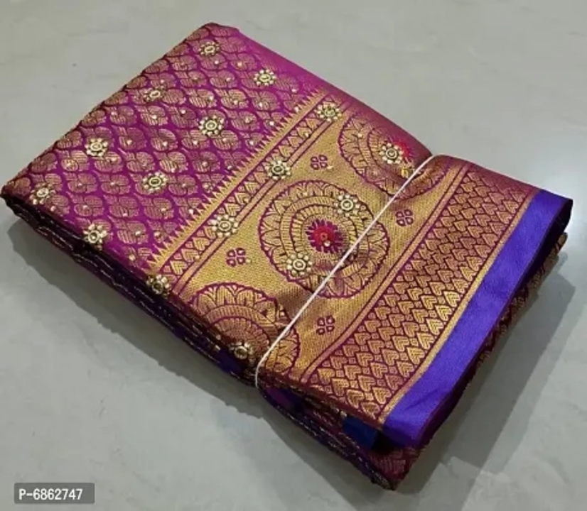 Beautiful Art Silk Saree with Blouse piece uploaded by business on 3/3/2023