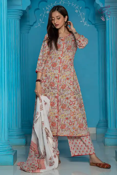 Attractive Elegant Cotton printed Ethnic set uploaded by Ach Kurtis on 3/3/2023