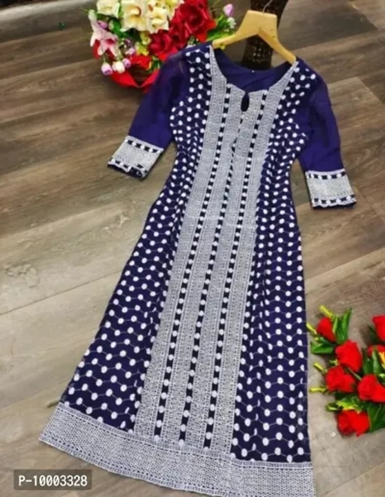 Trendy Georgette Embroidered Kurta For Women uploaded by business on 3/3/2023