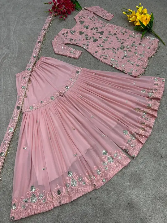 Party Wear Sharara plazo  uploaded by BULK UNSET PCS DEALERS SUPPLIER  on 3/3/2023