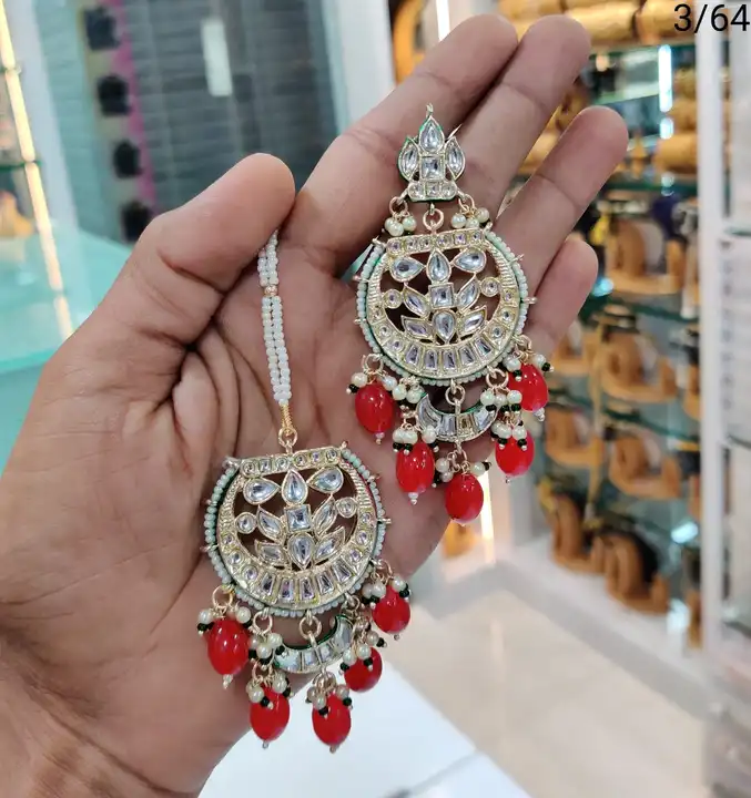 Kundan earrings uploaded by Sb designs on 3/3/2023