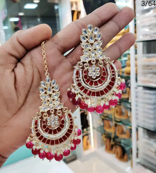 Meenakari Kundan earrings uploaded by Sb designs on 3/3/2023