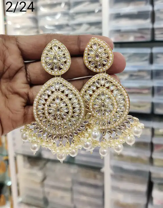 Kundan earrings uploaded by Sb designs on 3/3/2023